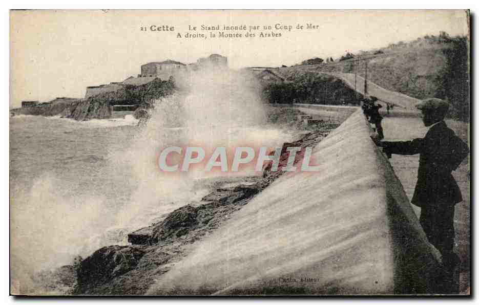 Sete - Cette - Le Stand Inonde par un Coup de Mer - CPA 