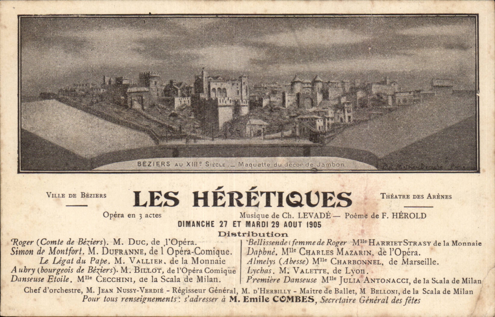 Spectacle - Opera - Les Heretiques - Ville de Beziers - Theatres des Arenes - 1905 - CPA 