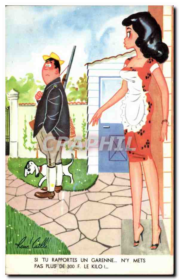 Humour - Illustration - la chasse - chasseur - dog - chien - CPA 