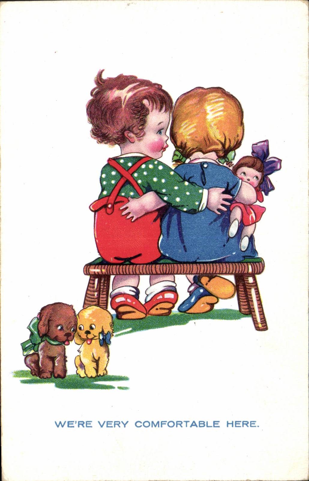 Fantaisie - Enfants - We're very comfortable here - CPA 