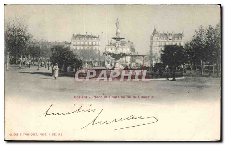 Béziers - Place et Fontaine de la Citadelle — OLICHÉ F. TARNIQUET, PHOT. A BÉZIERS