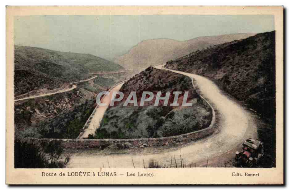 CPA Route de Lodeve a Lunas Les lacets