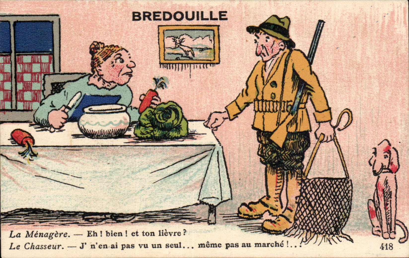 Bredouille — La Ménagère et le Chasseur — G. Artaud, n°418
