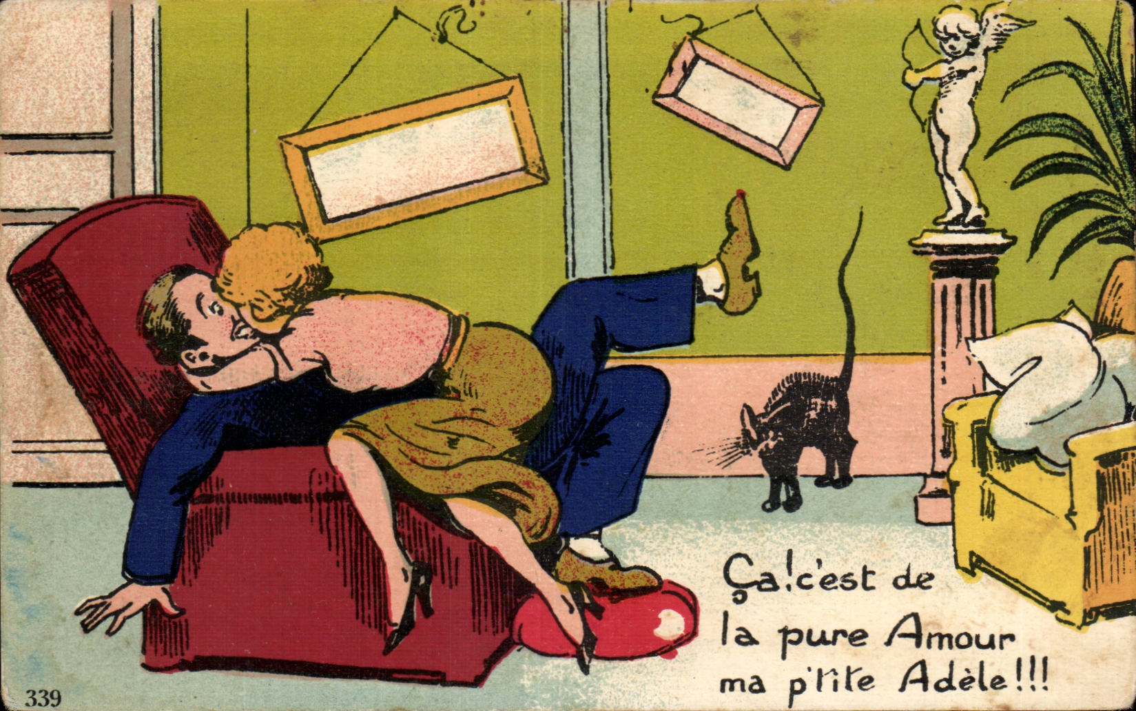 CPA Fantaisie Humour Ca c'est de la pure amour ma ptite Adele 
