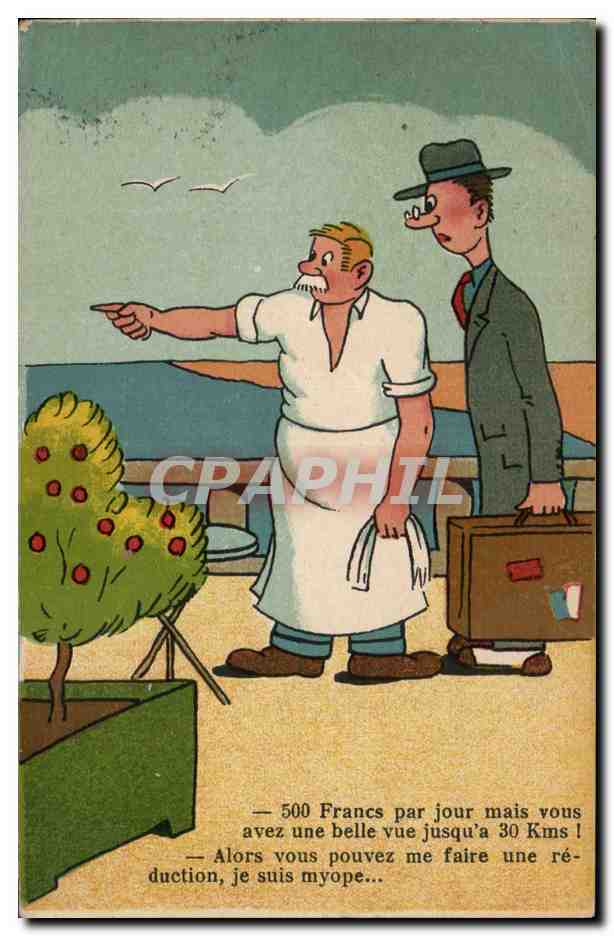 CPA Fantaisie Humour 500 francs par jour 