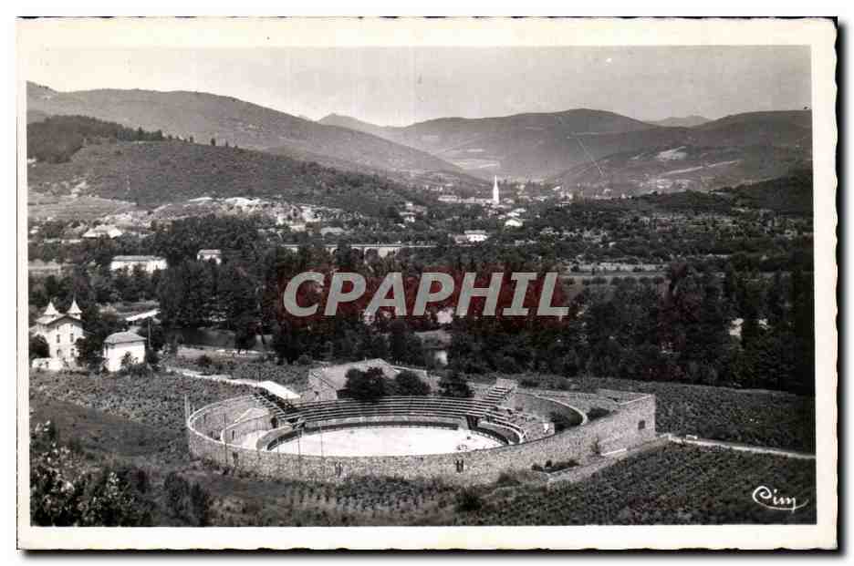 Lamalou les Bains - Vue Panoramique et les Arenes - CPA 
