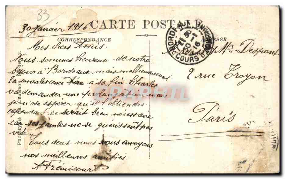 Bordeaux - Fleche Saint Michel - CPA  — Verso