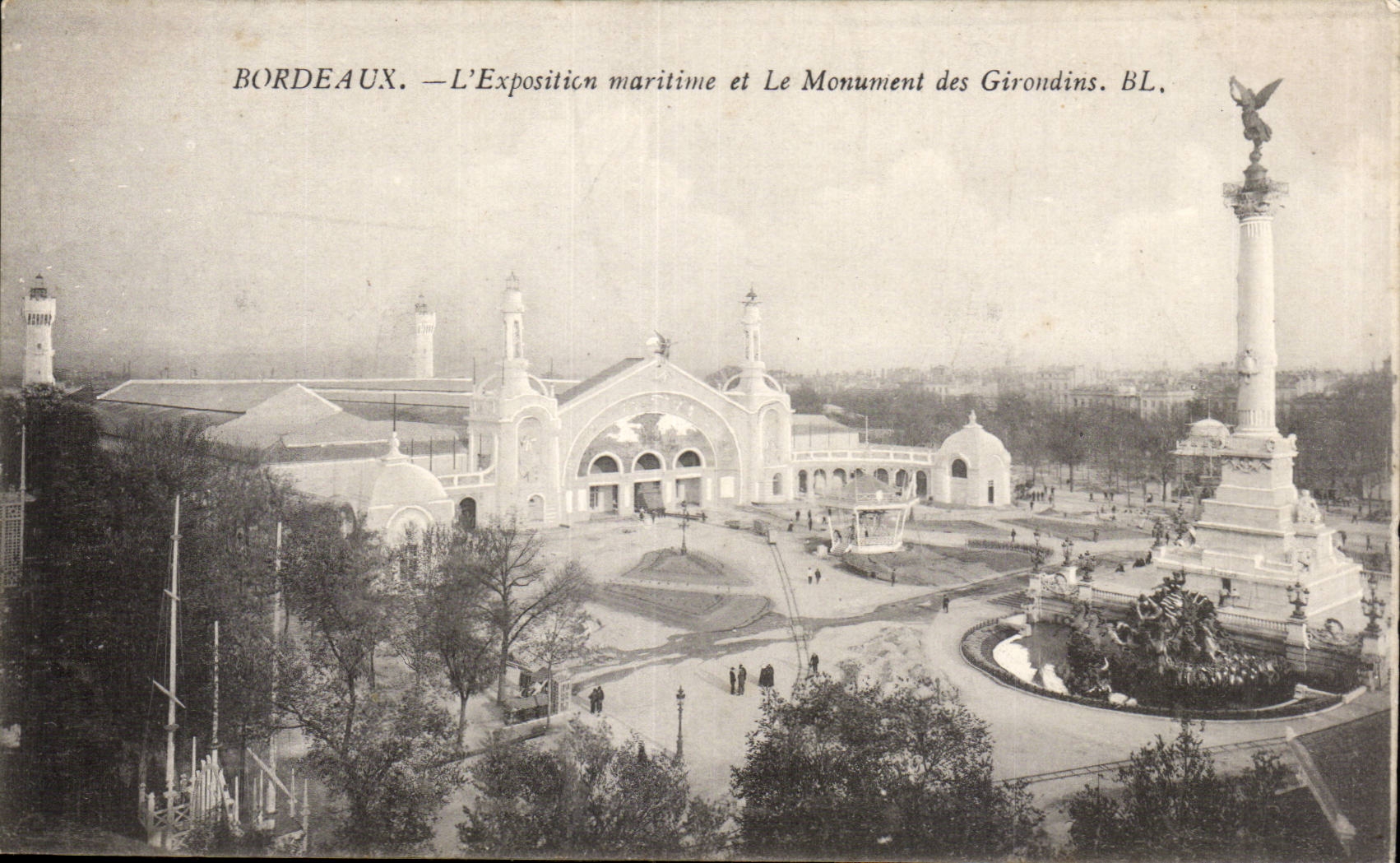 Bordeaux - L'Exposition Maritime et le monument des Girondins - CPA 
