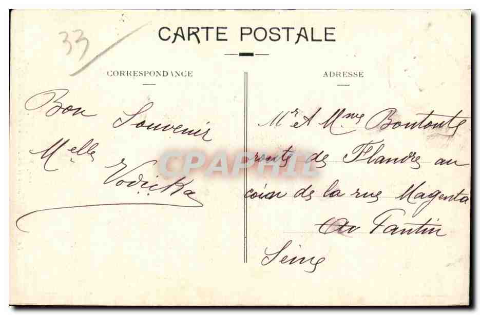Bordeaux — Ansicht der Vital-Carles-Straße und der Kirchtürme der Kathedrale — DD. n° 100 — Rückseite