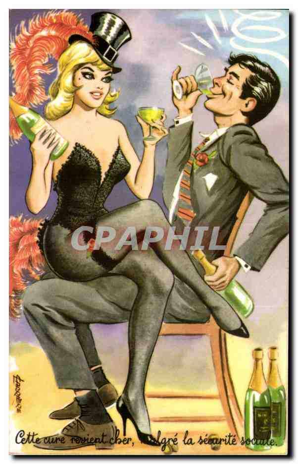 CPA Fantaisie Cette cure revient cher malgre la securite sociale Pin up