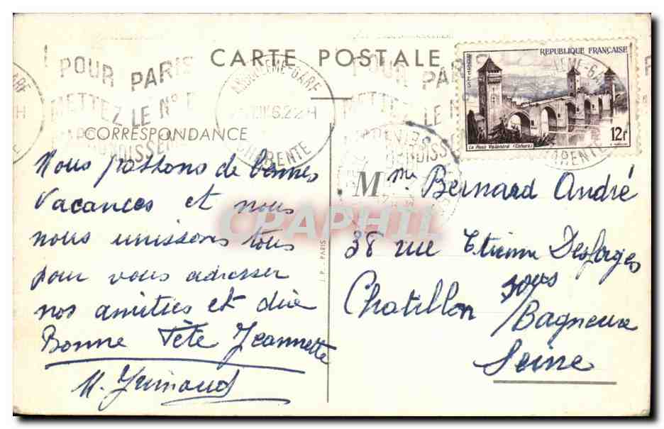 CPA Fantaisie Les jeunes maries Tabac Pipe — Back