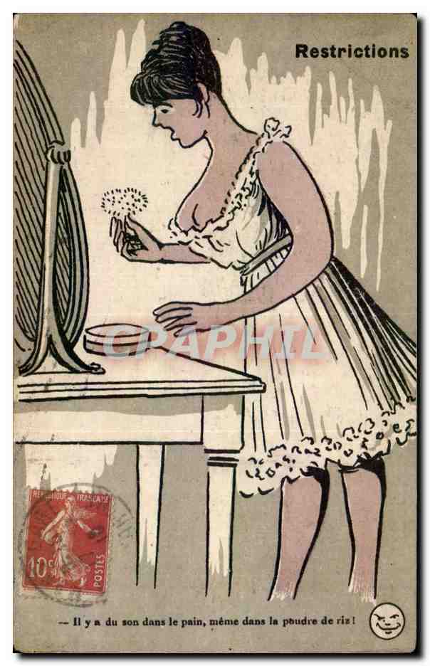 CPA Fantaisie Femme Restrictions