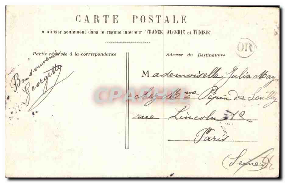 Bordeaux - Statue de Carnot - CPA  — Verso