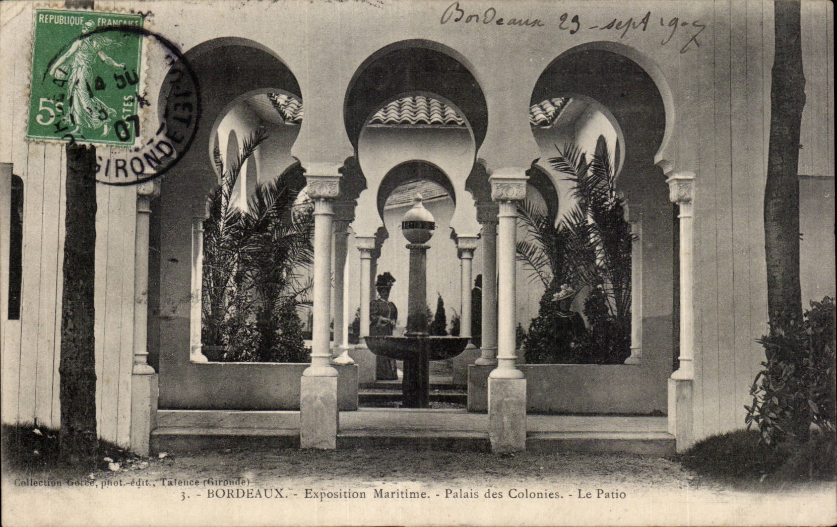 Bordeaux - Exposition Maritime - Palais des Colonies Le patio - CPA 