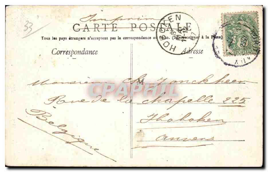 Bordeaux - Le Quai Louis XVIII et les colonnes rostrales — M. et F., édit., Bordeaux — Verso