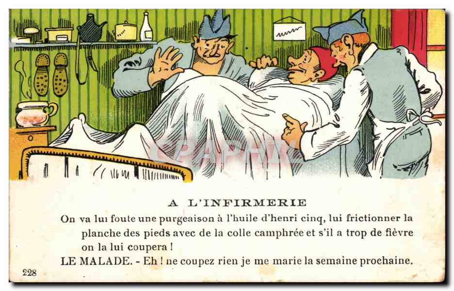 Humour - Illustration - A L'Infirmerie - docteur - medecin - CPA 