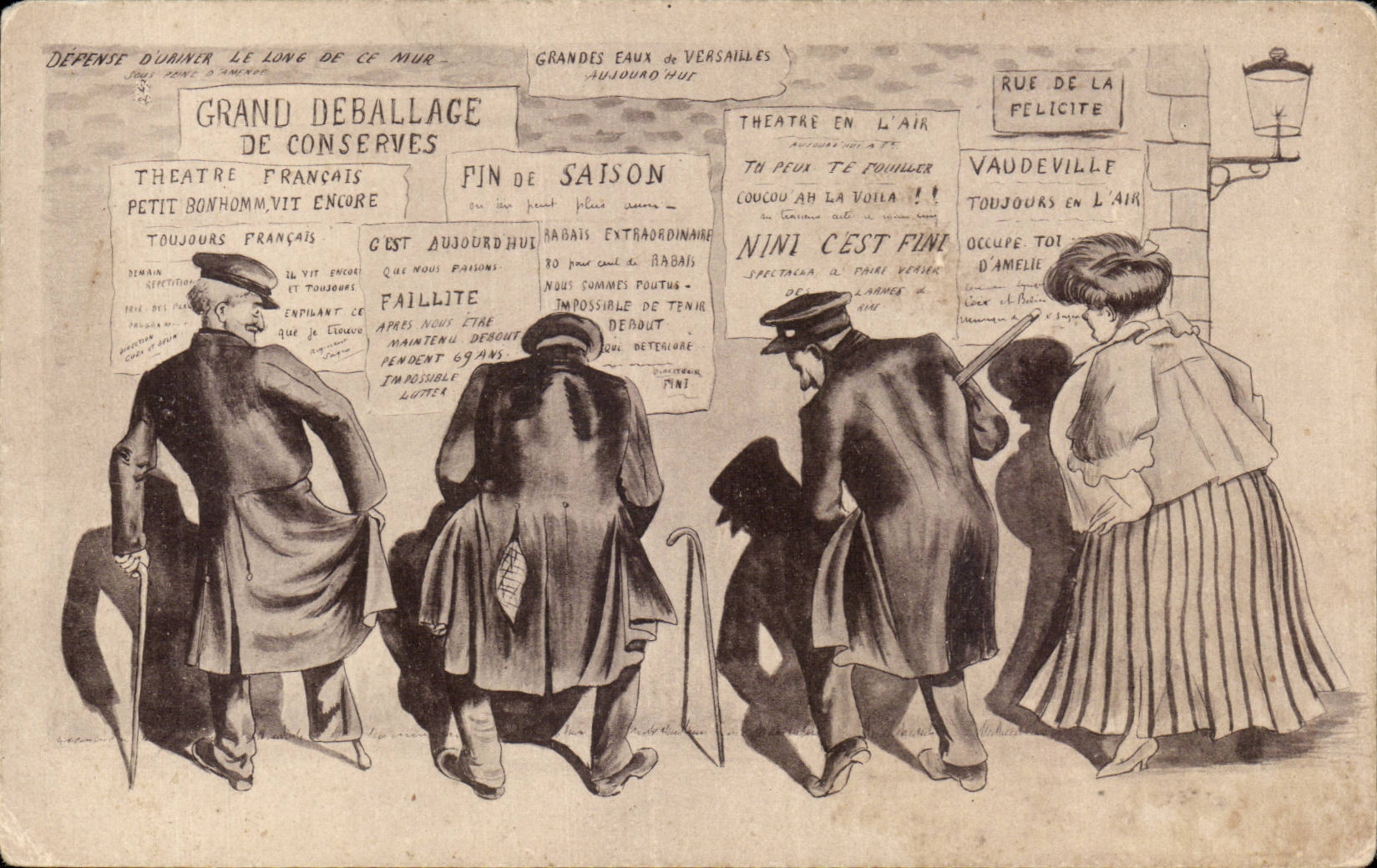 Scène de rue avec affiches publicitaires — Paris, éditeur non identifié