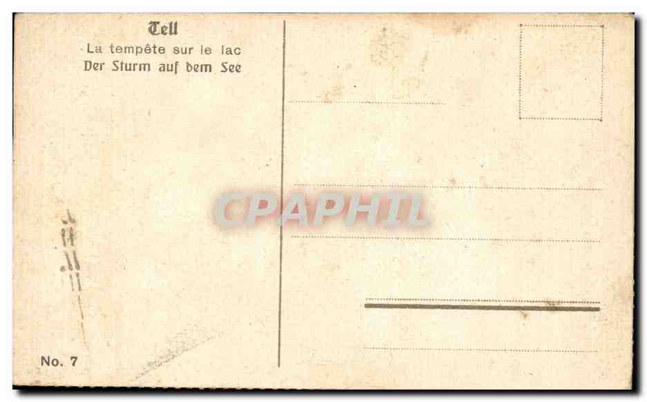 Humour - Illustration - Tell - La tempete sur le lac - Der Sturm auf dem See - CPA  — Rückseite