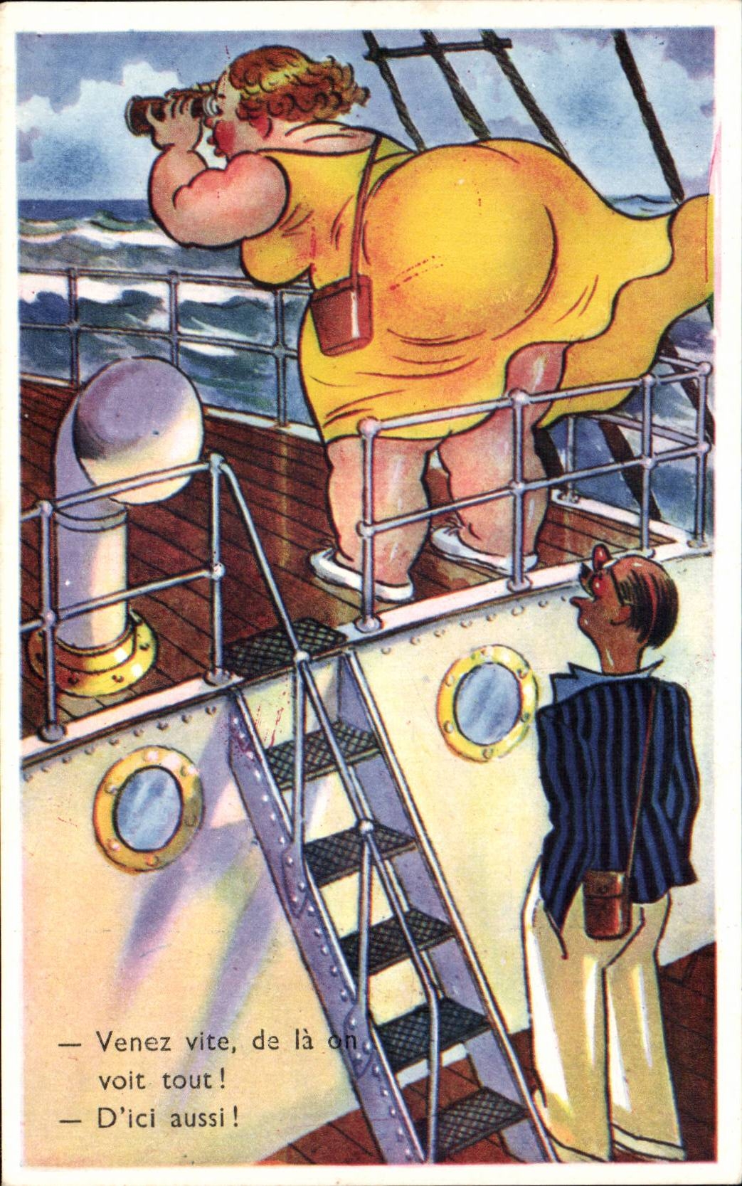 Bateau — scène de bord avec deux personnages — Éditions Gaby, Nantes