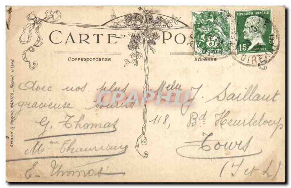 Enfants - Illustration - La Lecon d'Amour - CPA  — Verso