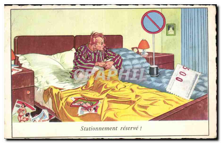 Humour - Illustration - Stationnement Reserve - CPA 
