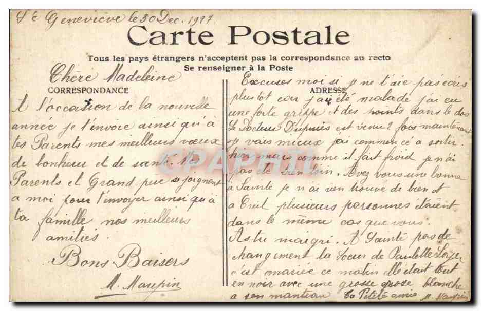Fetes - Illustration - Bonne Annee - CPA  — Rückseite