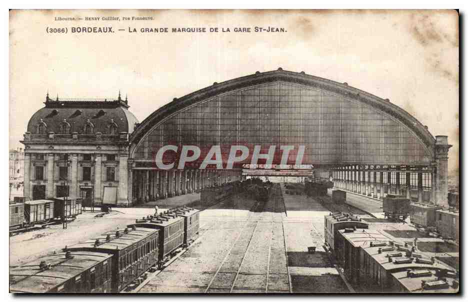 Bordeaux — La grande marquise de la gare St-Jean — Henry Guillier, rue Fonsèque, n°3066
