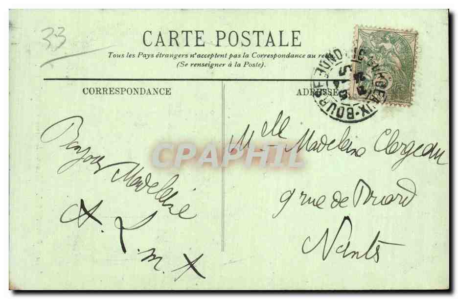 CPA Bordeaux Tour de la grosse cloche  — Verso