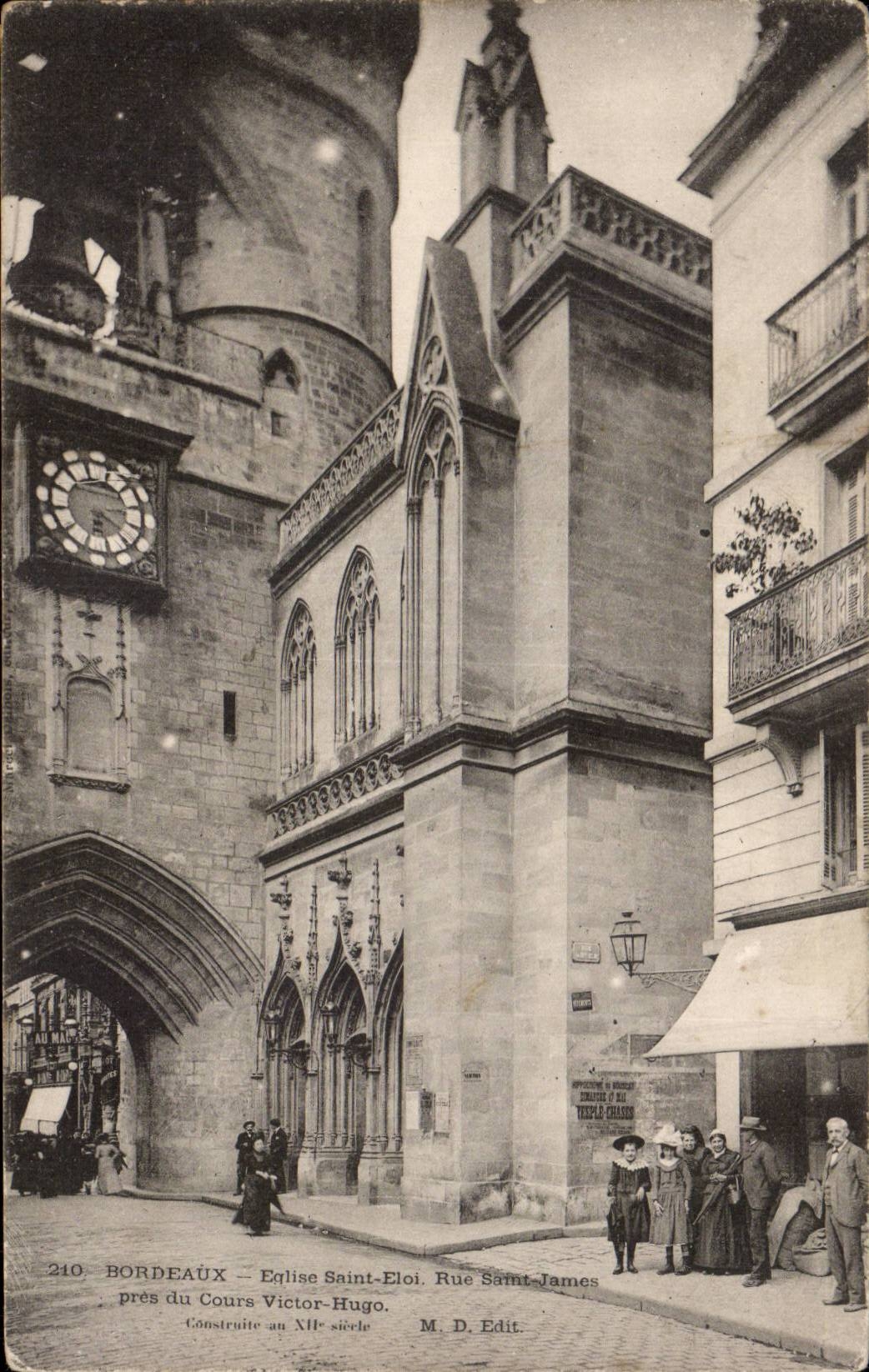 CPA Bordeaux Eglise Saint Eloi Rue Saint James pres du cours Victor Hugo