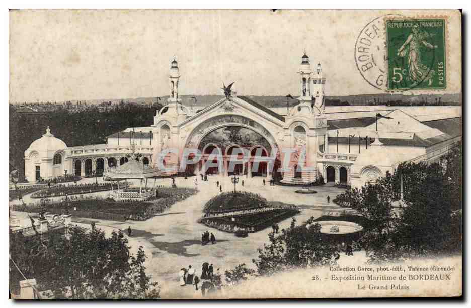 CPA Bordeaux Exposition maritime Le grand palais