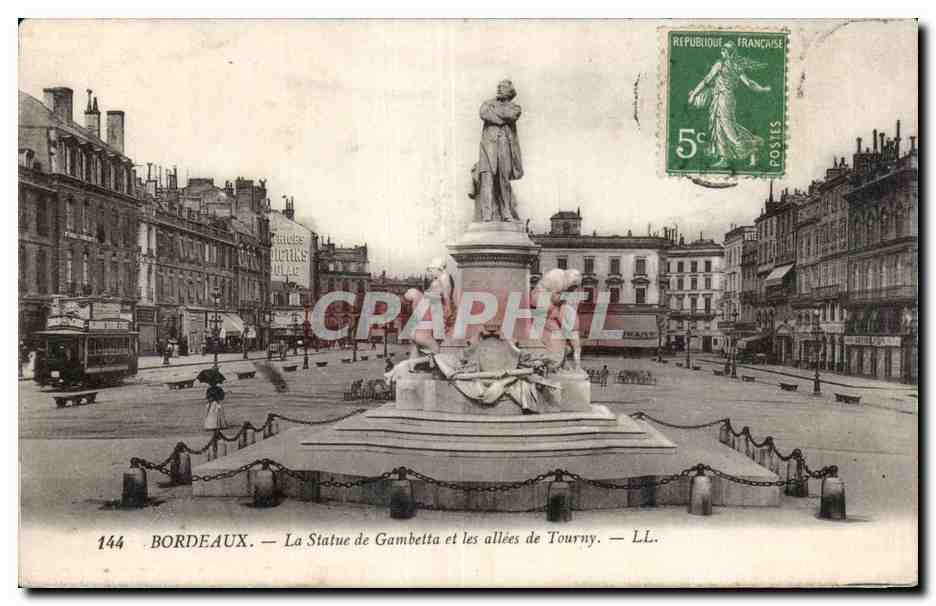 Bordeaux — La Statue de Gambetta et les allées de Tourny — LL. n°144