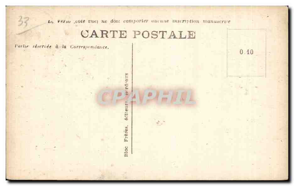 CPA Bordeaux Le grand theatre — Verso