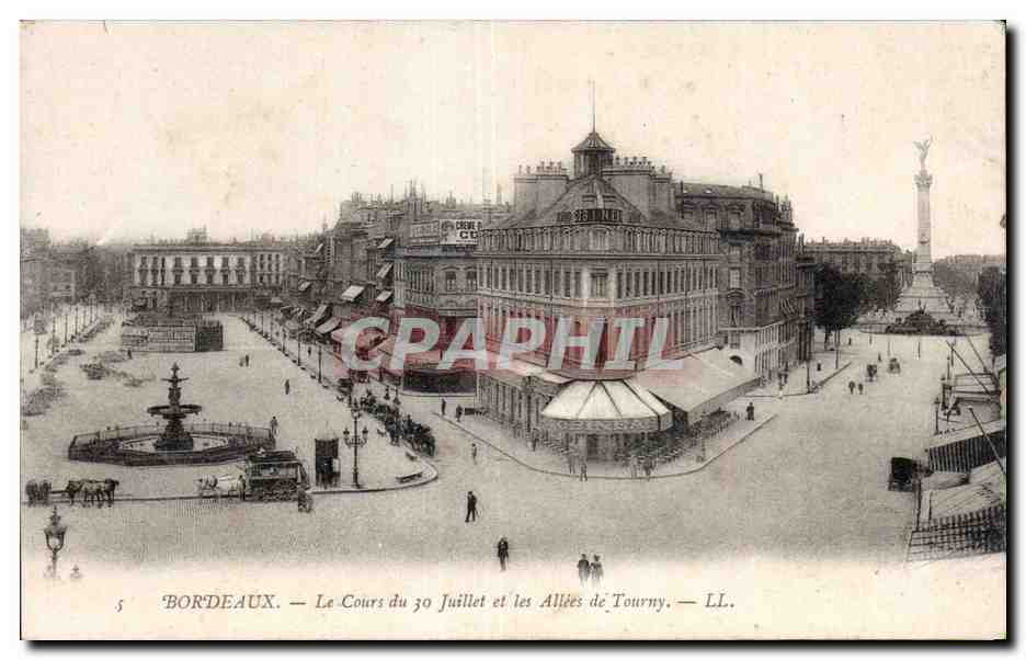 CPA Bordeaux Le cours du 30 juillet et les allees de Tourny
