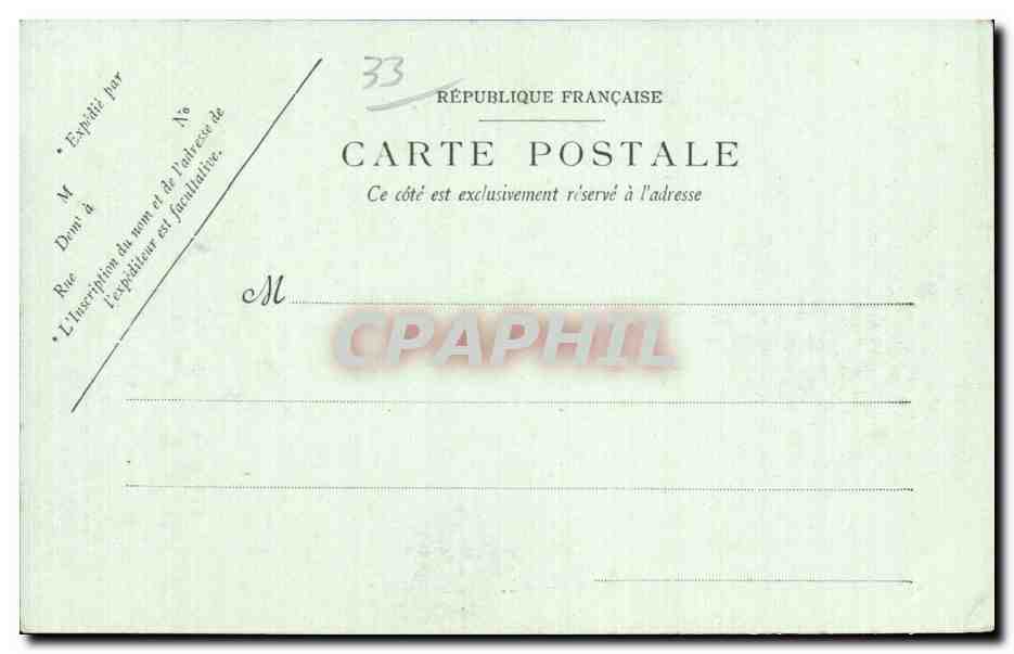 CPA Bordeaux Le grand theatre — Verso