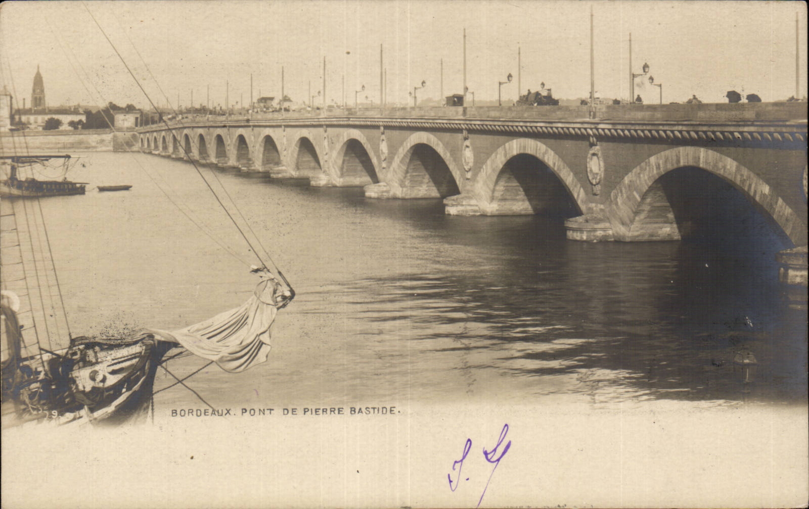 CPA Bordeaux Pont de pierre bastide