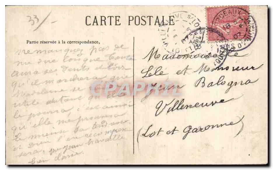 CPA Bordeaux Exposition maritime de 1907 Pavillon de la societe philomathique — Verso