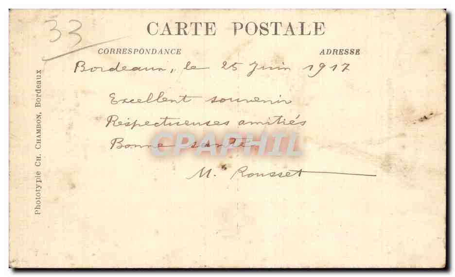 CPA Bordeaux La rade Vue generale — Verso