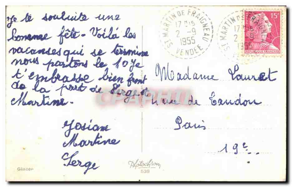 CPA Fantaisie Enfant au tricot Chat  — Rückseite