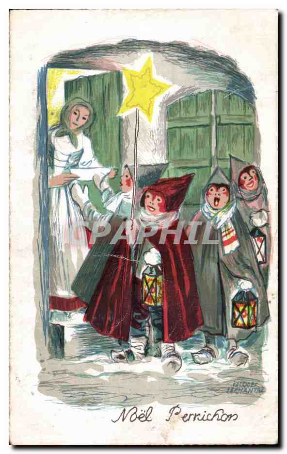 CPA Fantaisie Enfant Noel perrichon Christmas