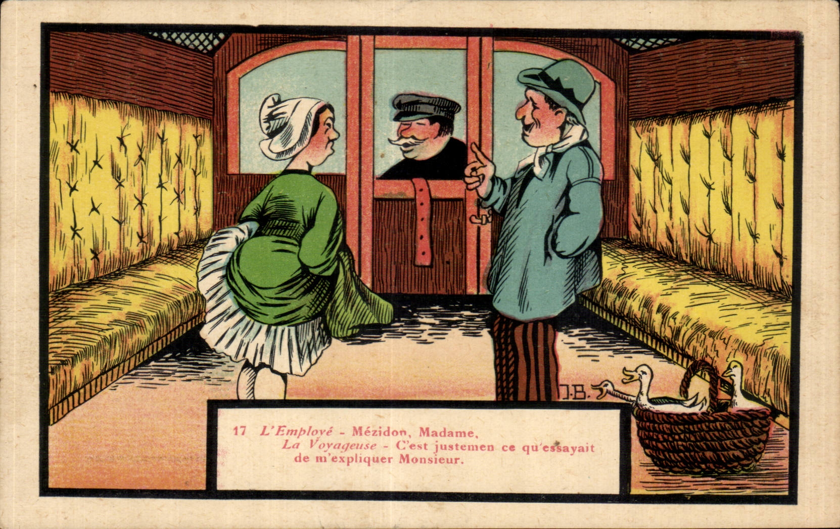 Scène de train — L'Employé et la Voyageuse — J.B. n°17