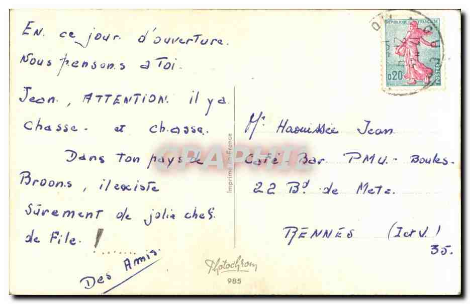 CPA Fantaisie Humour Escadrille de chasse en formation d'attaque Chasse Chasseurs — Rückseite