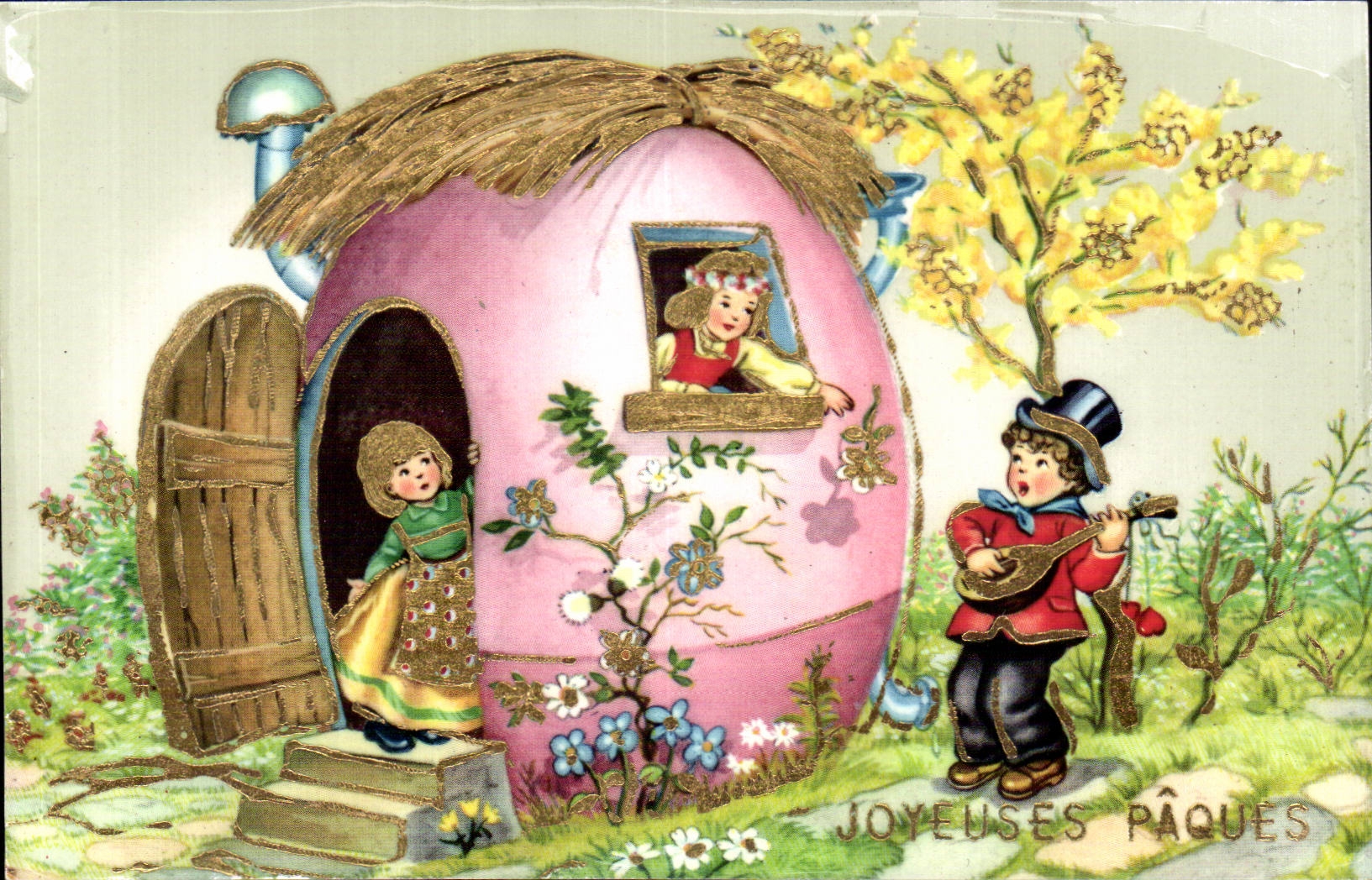 CPA Fantaisie Enfants Joyeuses Paques Easter 