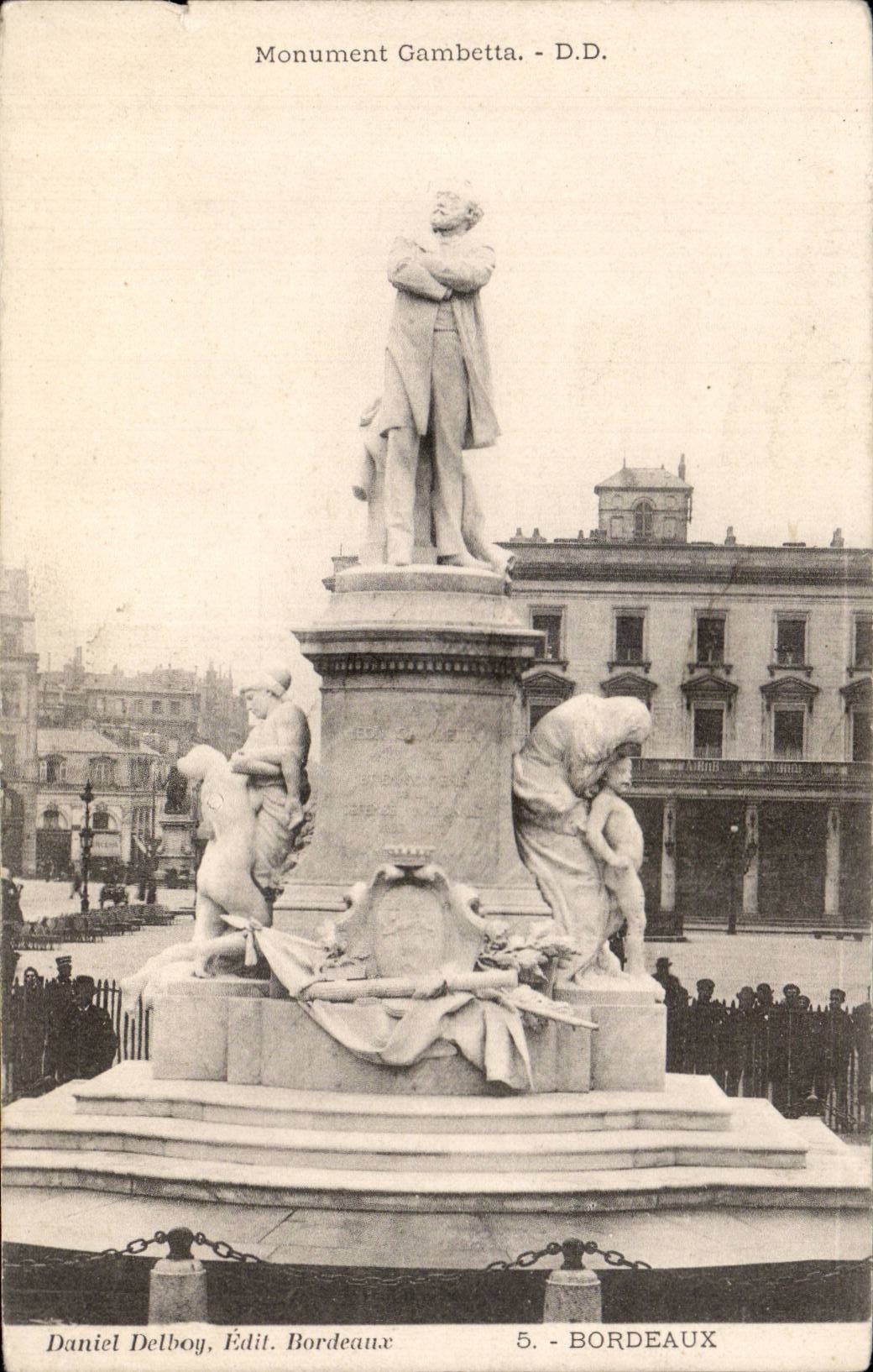 Monument Gambetta - D.D. - Daniel Delboy, Édit. Bordeaux