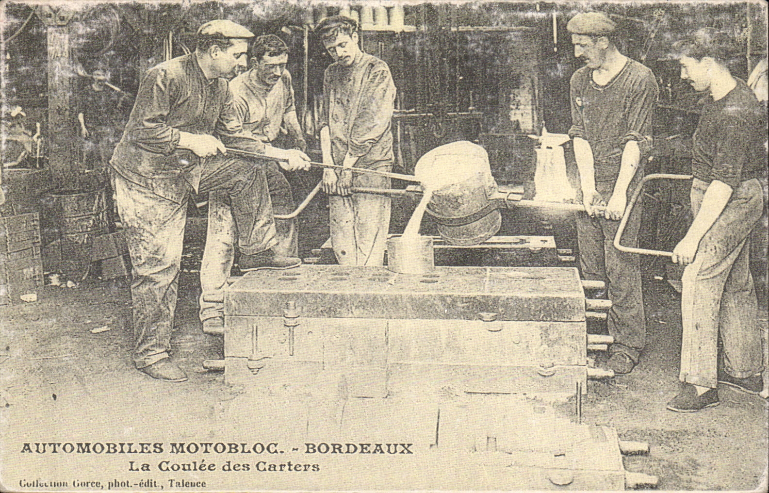 REPRO Bordeaux - Automobiles Motobloc - La Coulee des Carters - usine -factory - ouvrier - CPA 