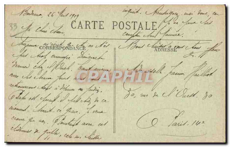 Bordeaux - Vue Generale de la Gare du Midi - CPA  — Verso