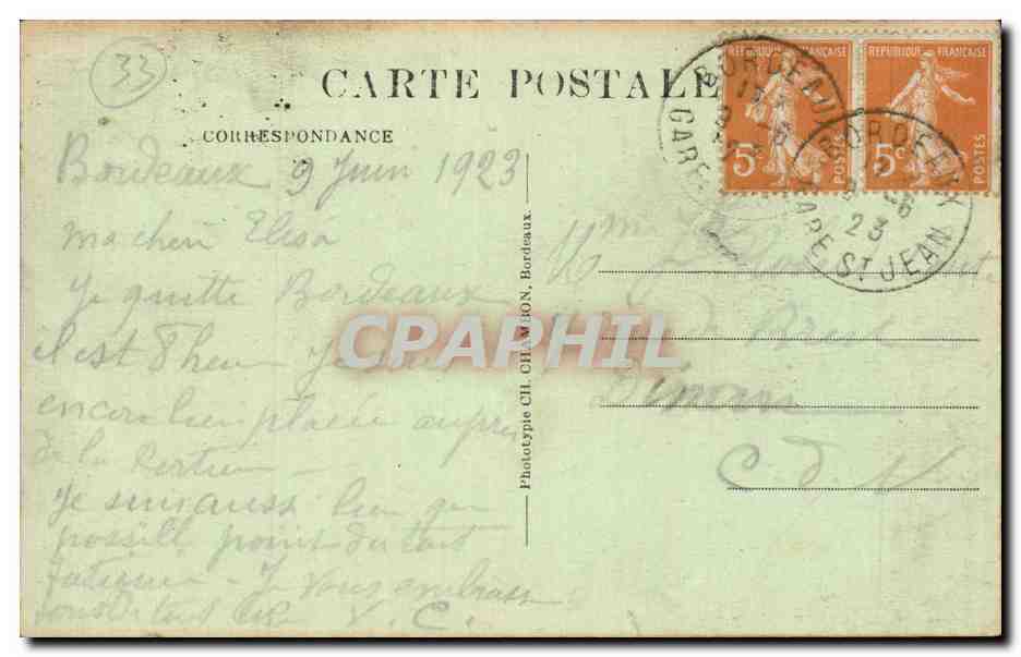 Bordeaux - Les Allees de Tourny et le Cours XXX Juillet - CPA  — Verso