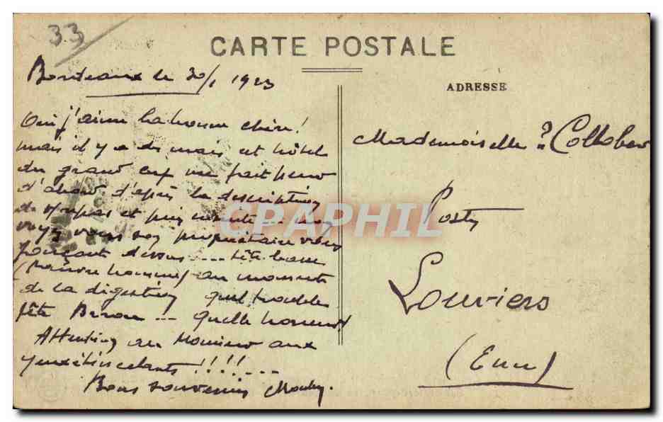 Bordeaux - Les Quais - Navire en chargement - La Porte du Palais - La Cathedrale St Andre - CPA  — Verso