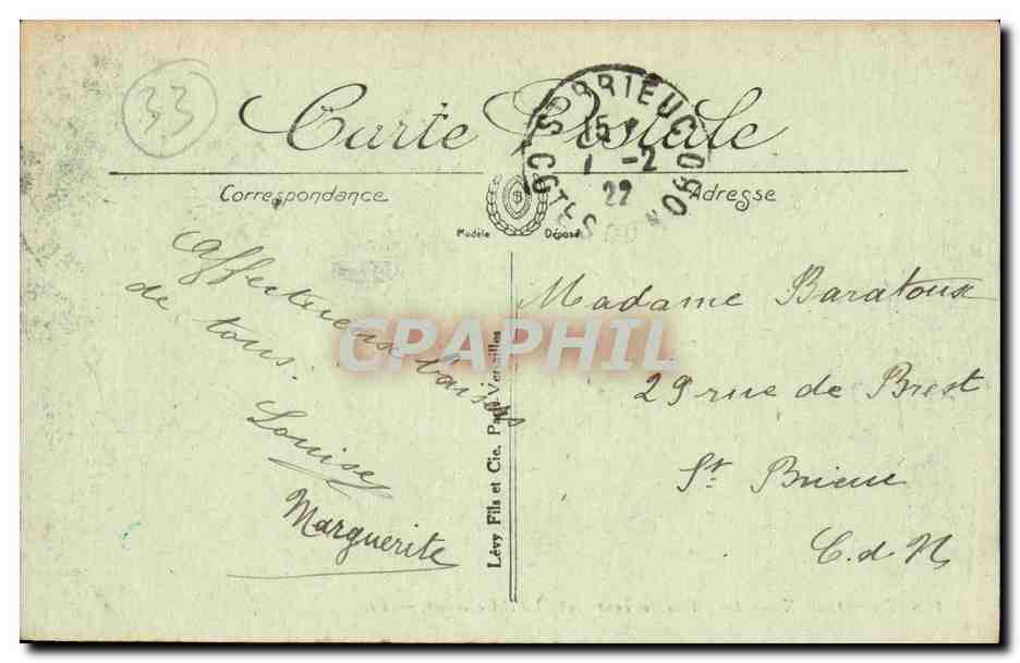 Bordeaux - Place et Allees de Tourny et l'Hotel Gobineau - CPA  — Verso