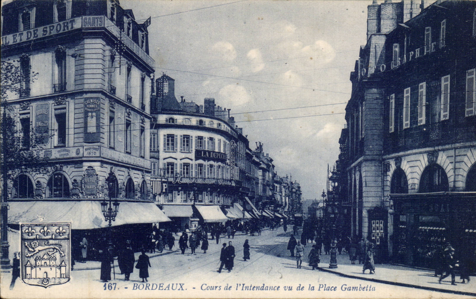 Bordeaux - Cours de l'Intendance vu de la Place Gambetta — G. Artaud, Nantes, n° 167