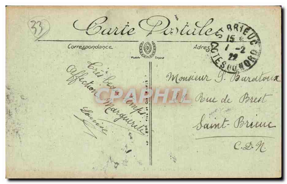 Bordeaux - Le Grand Theatre - CPA  — Verso
